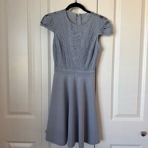 City Studio Light Gray Lace Mini Dress
